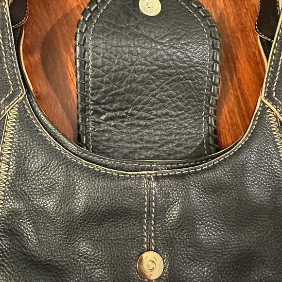 Oryany Black Leather Women's Hobo Shoulder Bag with Tassel Boho Western - Picture 2 of 11